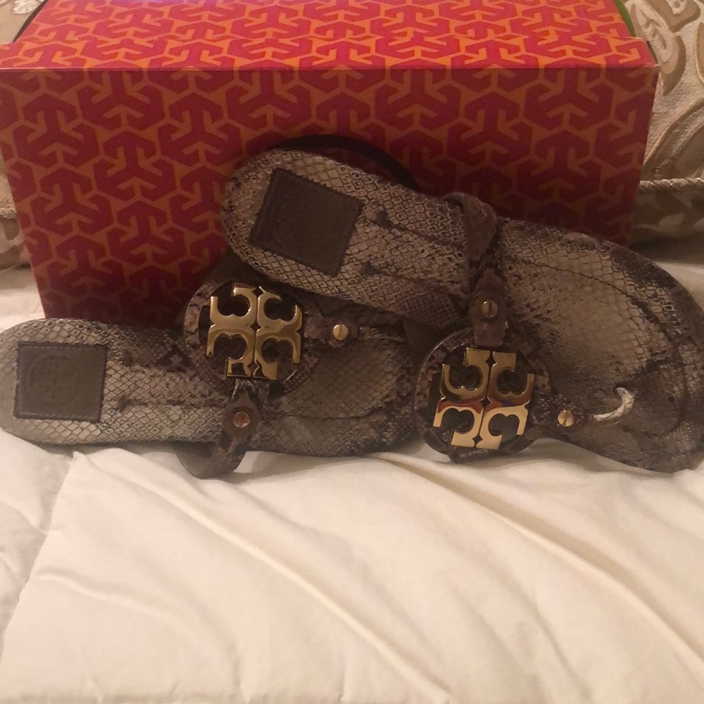 Tory Burch Miller Dora snake print sandals